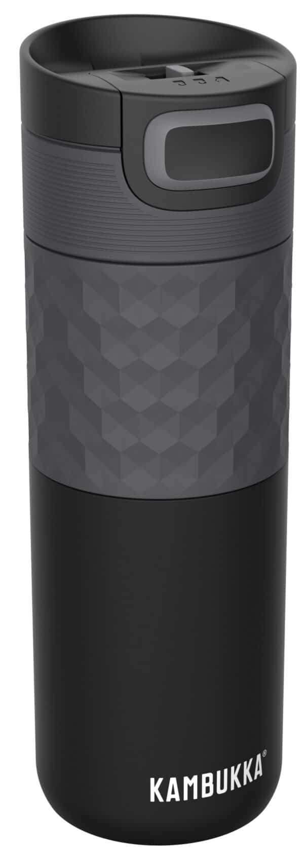 בקבוק שתיה תרמי שחור 500 מ"ל Black Steel קמבוקה￼ Kambukka Etna Grip