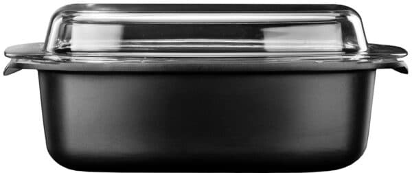 רוסטר אינדוקציה עם מכסה זכוכית 11 × 21 × 32 ס"מ 5.5 ליטר Black Marble